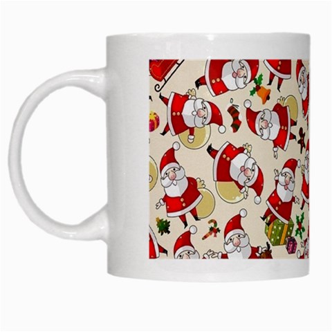 Santa Claus Patterns, Christmas Decorations White Mug from ArtsNow.com Left