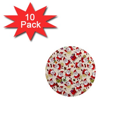 Santa Claus Patterns, Christmas Decorations 1  Mini Magnet (10 pack)  from ArtsNow.com Front