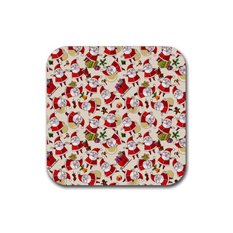 Santa Claus Patterns, Christmas Decorations Rubber Coaster (Square) from ArtsNow.com Front