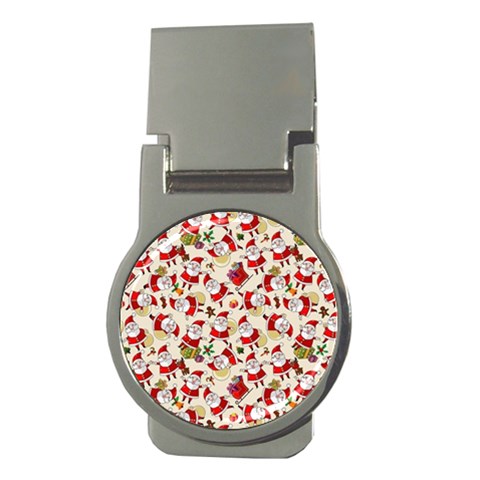 Santa Claus Patterns, Christmas Decorations Money Clips (Round)  from ArtsNow.com Front