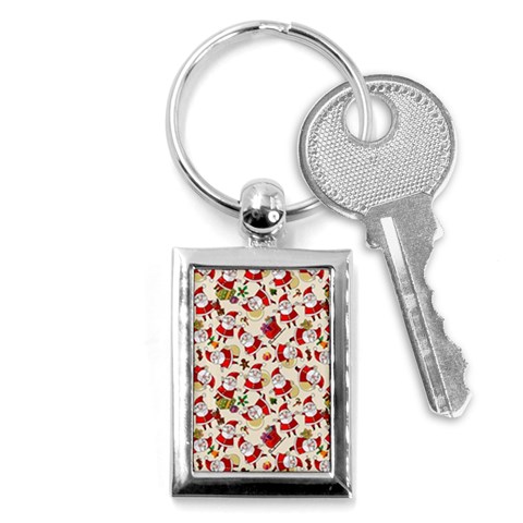 Santa Claus Patterns, Christmas Decorations Key Chain (Rectangle) from ArtsNow.com Front