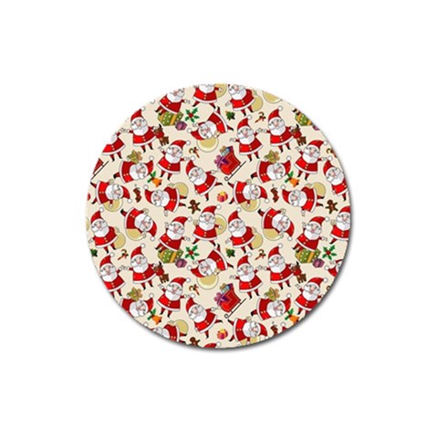 Santa Claus Patterns, Christmas Decorations Magnet 3  (Round) from ArtsNow.com Front