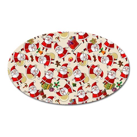 Santa Claus Patterns, Christmas Decorations Oval Magnet from ArtsNow.com Front