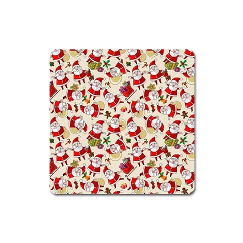 Santa Claus Patterns, Christmas Decorations Square Magnet from ArtsNow.com Front