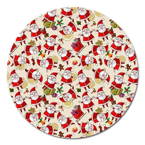 Santa Claus Patterns, Christmas Decorations Magnet 5  (Round) from ArtsNow.com Front