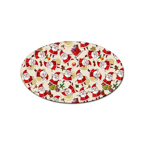 Santa Claus Patterns, Christmas Decorations Sticker Oval (10 pack) from ArtsNow.com Front