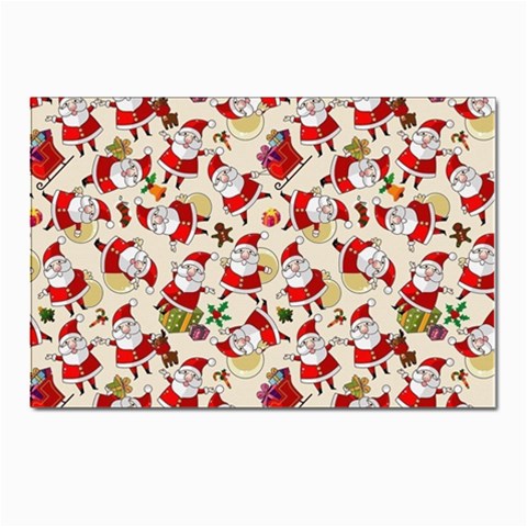 Santa Claus Patterns, Christmas Decorations Postcard 4 x 6  (Pkg of 10) from ArtsNow.com Front