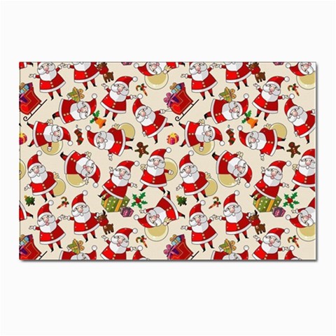 Santa Claus Patterns, Christmas Decorations Postcards 5  x 7  (Pkg of 10) from ArtsNow.com Front