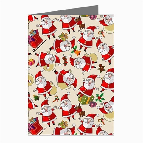 Santa Claus Patterns, Christmas Decorations Greeting Cards (Pkg of 8) from ArtsNow.com Left