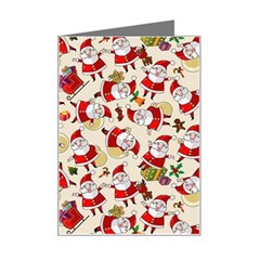 Santa Claus Patterns, Christmas Decorations Mini Greeting Card from ArtsNow.com Left