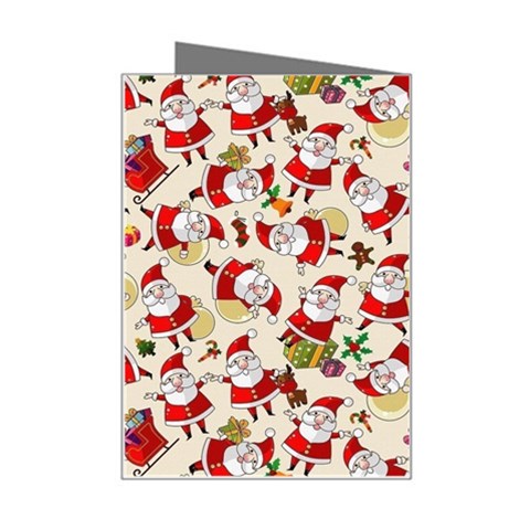 Santa Claus Patterns, Christmas Decorations Mini Greeting Card from ArtsNow.com Right