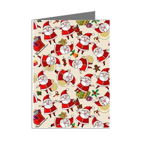 Santa Claus Patterns, Christmas Decorations Mini Greeting Cards (Pkg of 8) from ArtsNow.com Right