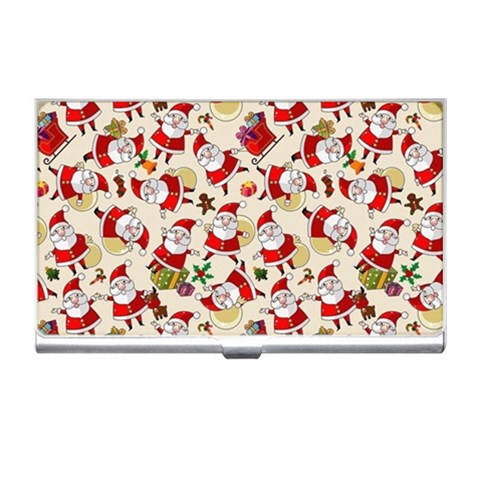 Santa Claus Patterns, Christmas Decorations Business Card Holder from ArtsNow.com Front