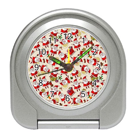 Santa Claus Patterns, Christmas Decorations Travel Alarm Clock from ArtsNow.com Front