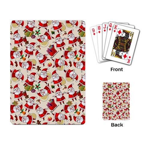 Santa Claus Patterns, Christmas Decorations Playing Cards Single Design (Rectangle) from ArtsNow.com Back