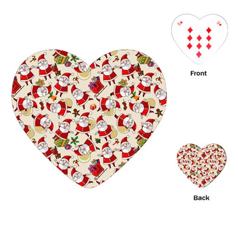 Santa Claus Patterns, Christmas Decorations Playing Cards Single Design (Heart) from ArtsNow.com Front