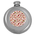 Santa Claus Patterns, Christmas Decorations Round Hip Flask (5 oz)