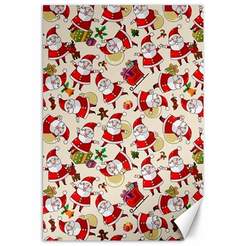 Santa Claus Patterns, Christmas Decorations Canvas 12  x 18  from ArtsNow.com 11.88 x17.36  Canvas - 1