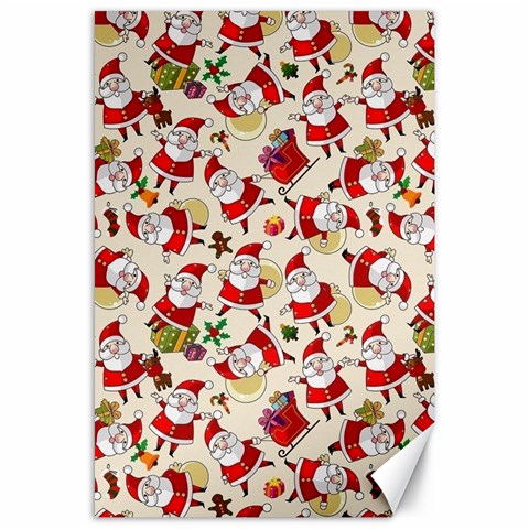 Santa Claus Patterns, Christmas Decorations Canvas 24  x 36  from ArtsNow.com 23.35 x34.74  Canvas - 1