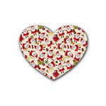 Santa Claus Patterns, Christmas Decorations Rubber Coaster (Heart)