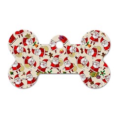 Santa Claus Patterns, Christmas Decorations Dog Tag Bone (Two Sides) from ArtsNow.com Front