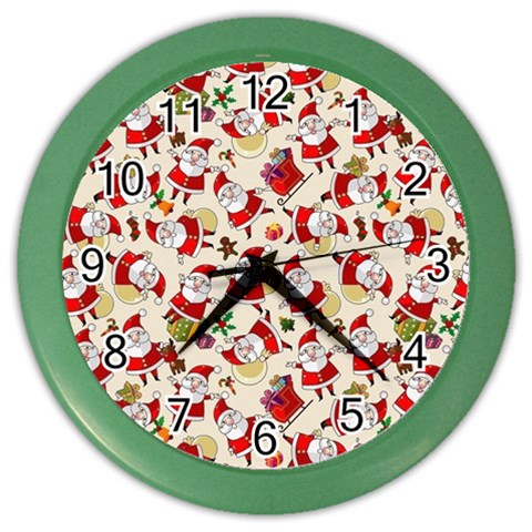 Santa Claus Patterns, Christmas Decorations Color Wall Clock from ArtsNow.com Front