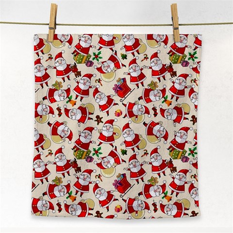 Santa Claus Patterns, Christmas Decorations Face Towel from ArtsNow.com Front