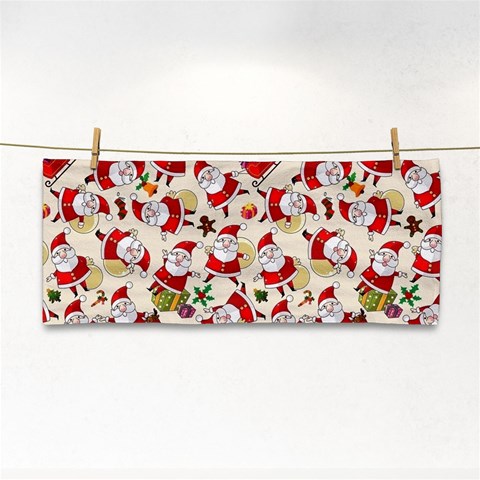 Santa Claus Patterns, Christmas Decorations Hand Towel from ArtsNow.com Front