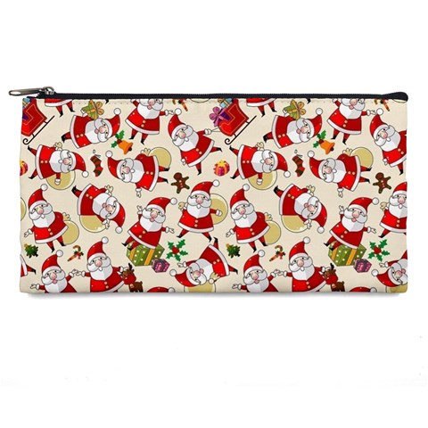 Santa Claus Patterns, Christmas Decorations Pencil Case from ArtsNow.com Front