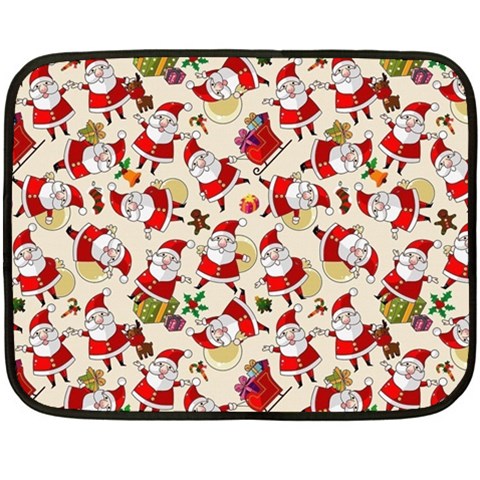 Santa Claus Patterns, Christmas Decorations Two Sides Fleece Blanket (Mini) from ArtsNow.com 35 x27  Blanket Front