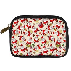 Santa Claus Patterns, Christmas Decorations Digital Camera Leather Case from ArtsNow.com Front