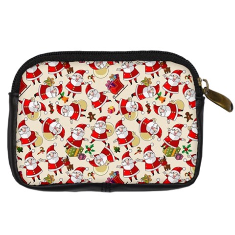 Santa Claus Patterns, Christmas Decorations Digital Camera Leather Case from ArtsNow.com Back