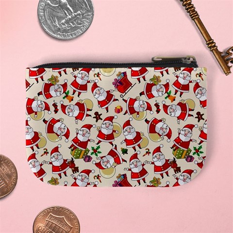 Santa Claus Patterns, Christmas Decorations Mini Coin Purse from ArtsNow.com Back