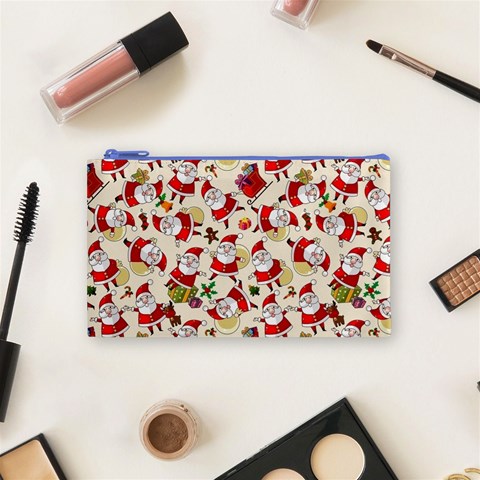 Santa Claus Patterns, Christmas Decorations Cosmetic Bag (Small) from ArtsNow.com Front