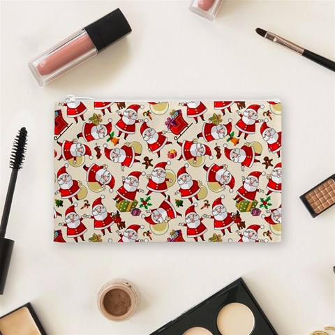 Santa Claus Patterns, Christmas Decorations Cosmetic Bag (Medium) from ArtsNow.com Front