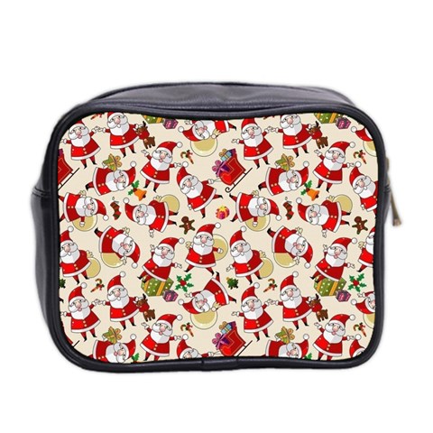 Santa Claus Patterns, Christmas Decorations Mini Toiletries Bag (Two Sides) from ArtsNow.com Back