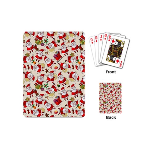 Santa Claus Patterns, Christmas Decorations Playing Cards Single Design (Mini) from ArtsNow.com Back