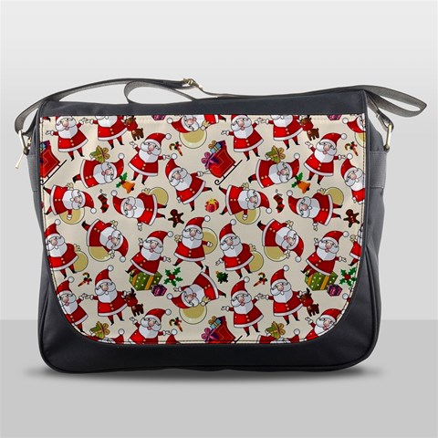 Santa Claus Patterns, Christmas Decorations Messenger Bag from ArtsNow.com Front