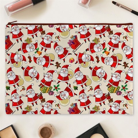 Santa Claus Patterns, Christmas Decorations Cosmetic Bag (XXXL) from ArtsNow.com Front