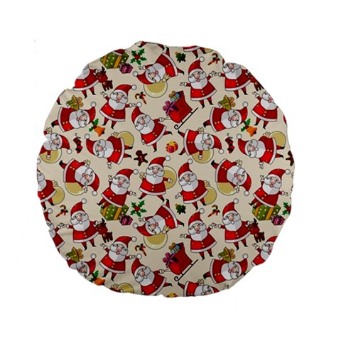 Santa Claus Patterns, Christmas Decorations Standard 15  Premium Round Cushions from ArtsNow.com Front