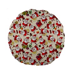 Santa Claus Patterns, Christmas Decorations Standard 15  Premium Round Cushions from ArtsNow.com Front