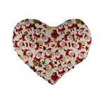 Santa Claus Patterns, Christmas Decorations Standard 16  Premium Heart Shape Cushions