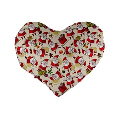 Santa Claus Patterns, Christmas Decorations Standard 16  Premium Heart Shape Cushions from ArtsNow.com Back