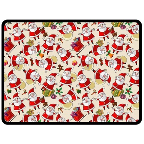 Santa Claus Patterns, Christmas Decorations Two Sides Fleece Blanket (Large) from ArtsNow.com 80 x60  Blanket Front