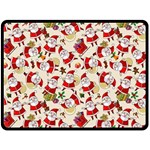 Santa Claus Patterns, Christmas Decorations Two Sides Fleece Blanket (Large)