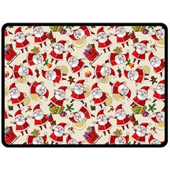 Santa Claus Patterns, Christmas Decorations Two Sides Fleece Blanket (Large) from ArtsNow.com 80 x60  Blanket Back