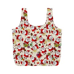 Santa Claus Patterns, Christmas Decorations Full Print Recycle Bag (M) from ArtsNow.com Front