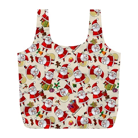 Santa Claus Patterns, Christmas Decorations Full Print Recycle Bag (L) from ArtsNow.com Front