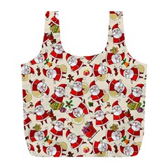 Santa Claus Patterns, Christmas Decorations Full Print Recycle Bag (L) from ArtsNow.com Back