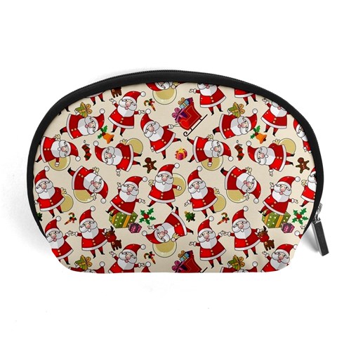 Santa Claus Patterns, Christmas Decorations Accessory Pouch (Large) from ArtsNow.com Front